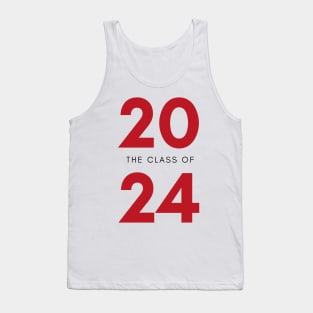 Class Of 2024. Simple Typography 2024 Design for Class Of/ Senior/ Graduation. Red Tank Top